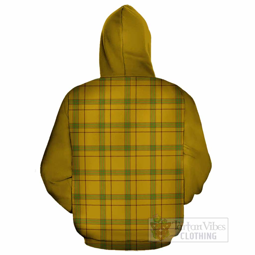 Houston Tartan Accent Cotton Hoodie with Family Crest