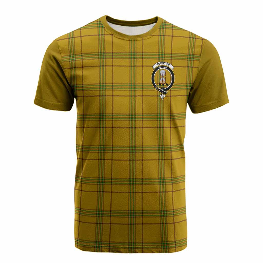 Houston Tartan Accent Cotton T-shirt with Family Crest