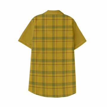 Houston Tartan Accent Kid Hawaiian Shirt with Family Crest