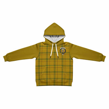 Houston Tartan Accent Kid Hoodie with Family Crest