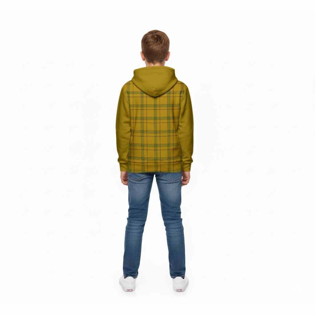 Houston Tartan Accent Kid Hoodie with Family Crest