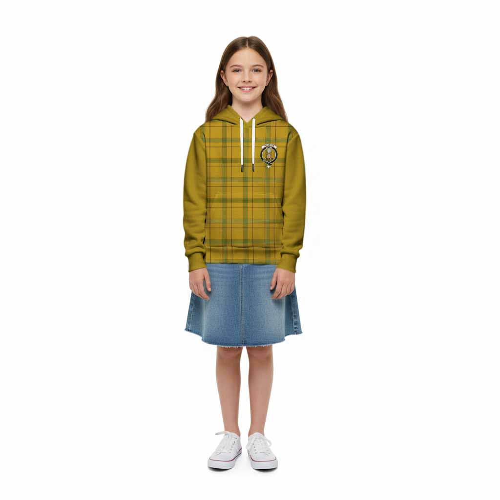 Houston Tartan Accent Kid Hoodie with Family Crest