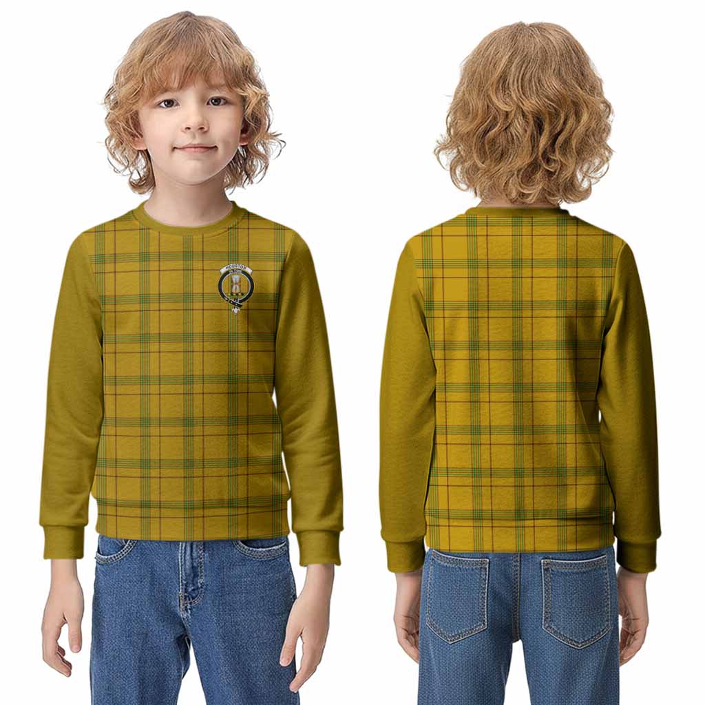 Houston Tartan Accent Kid Knitted Sweatshirt with Family Crest