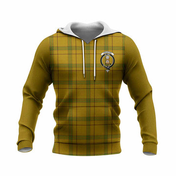 Houston Tartan Accent Knitted Hoodie with Family Crest