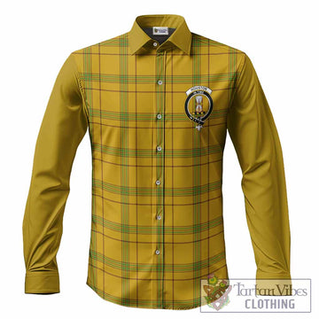 Houston Tartan Accent Long Sleeve Button Shirts with Family Crest