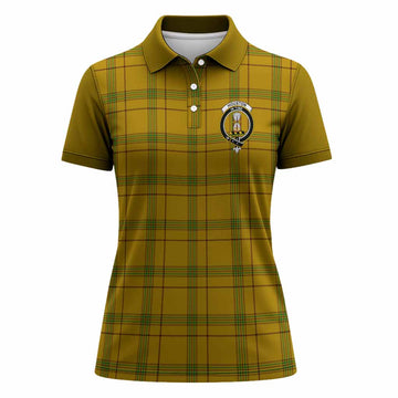 Houston Tartan Accent Women Polo Shirt with Family Crest