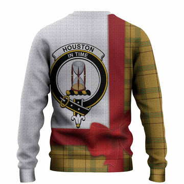 Houston Tartan Crest Christmas Christmas Ugly Sweater Highland Cow Bagpipes Coquette Bow Style