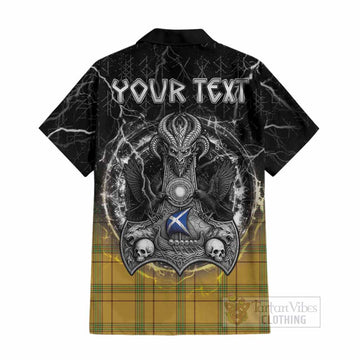 Houston Tartan Crest Cotton Hawaiian Shirt Celtic Odin's Raven Legacy