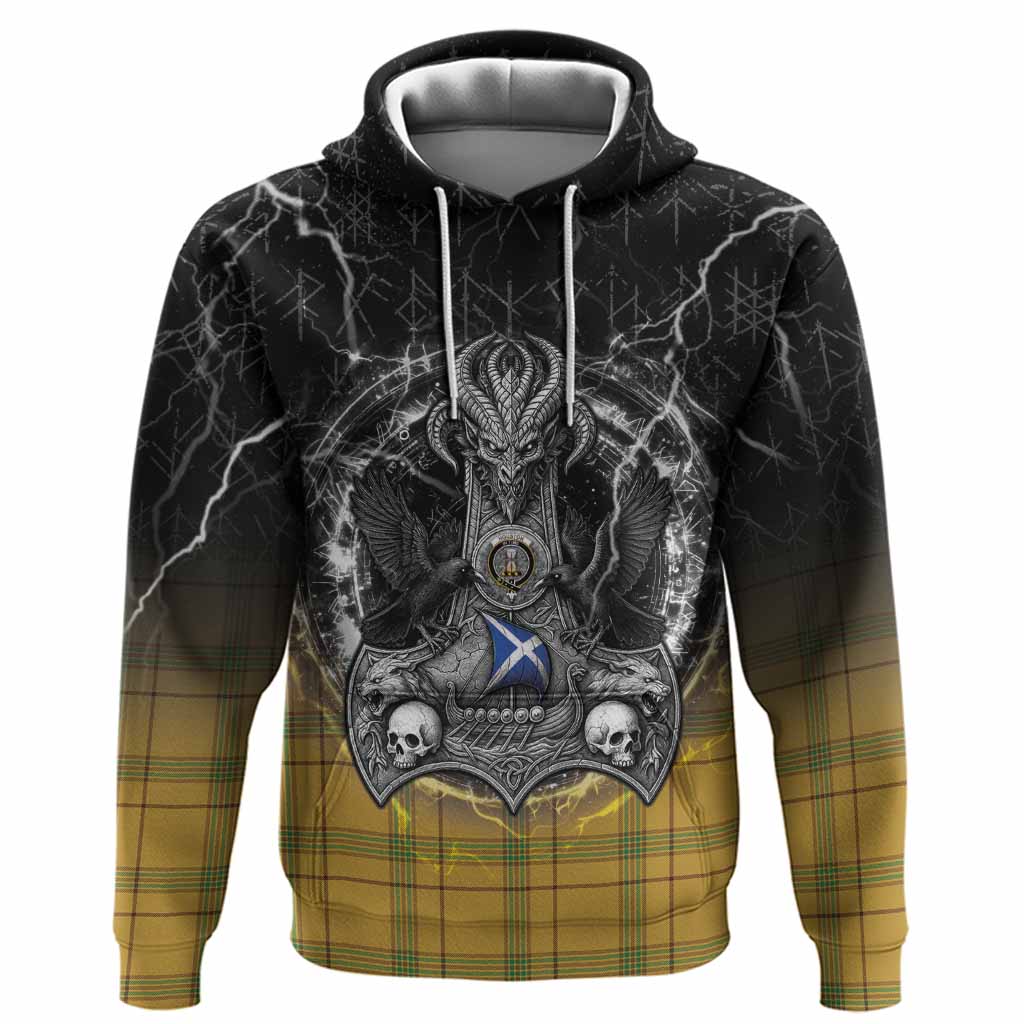 Houston Tartan Crest Hoodie Celtic Odin's Raven Legacy