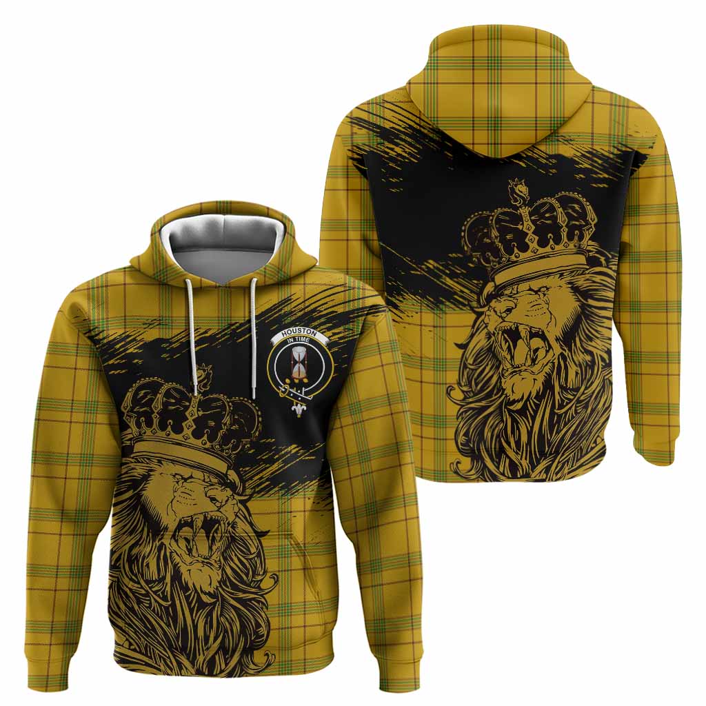 Houston Tartan Crest Hoodie Crowned Lion Heritage Style