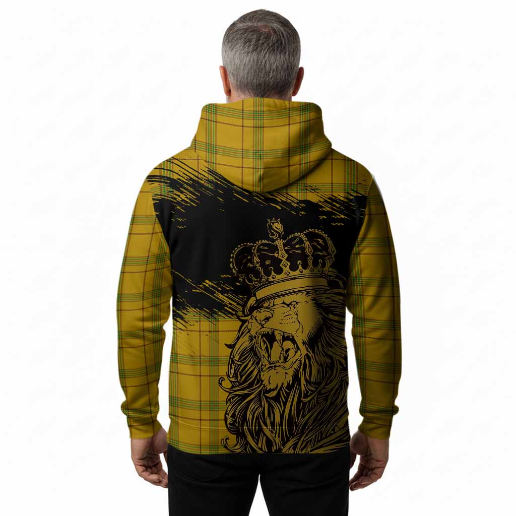 Houston Tartan Crest Hoodie Crowned Lion Heritage Style