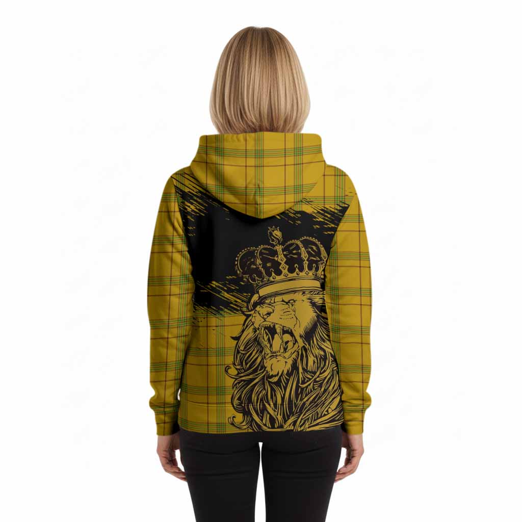 Houston Tartan Crest Hoodie Crowned Lion Heritage Style