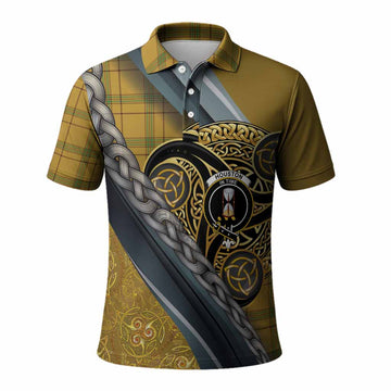 Houston Tartan Crest Polo Shirt Scottish Triskele Celtic