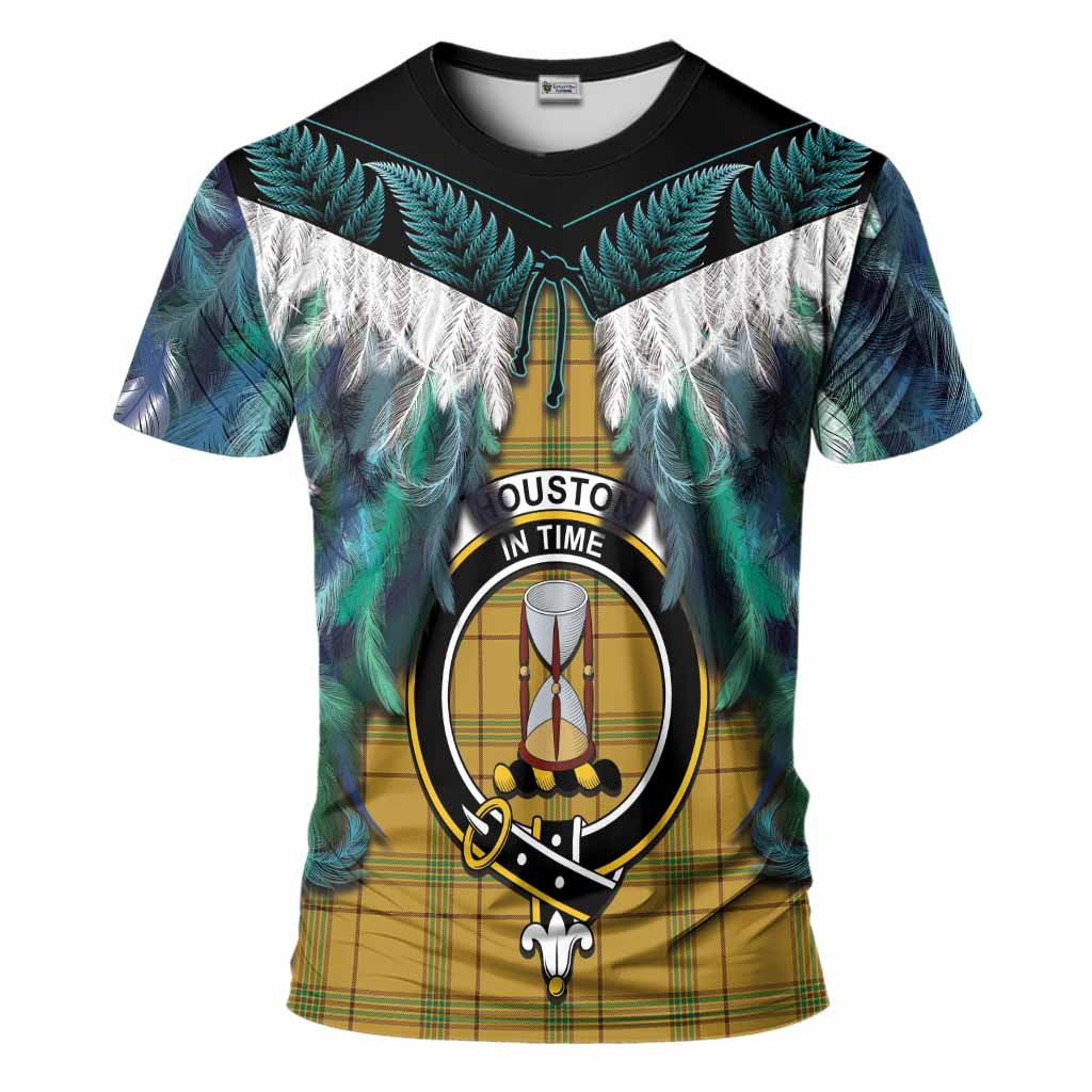 Houston Tartan Crest T-Shirt New Zealand Maori Korowai Cloak