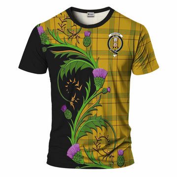 Houston Tartan Crest T-Shirt Scottish Thistle Pride Heritage Art