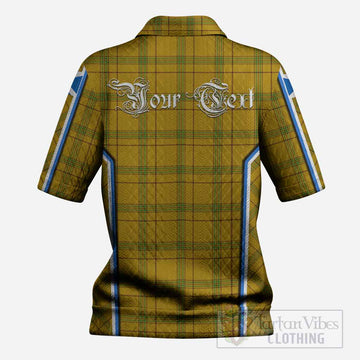 Houston Tartan Crest Women’s Polo Sweater Top Scotland Coat of Arm Flag Style