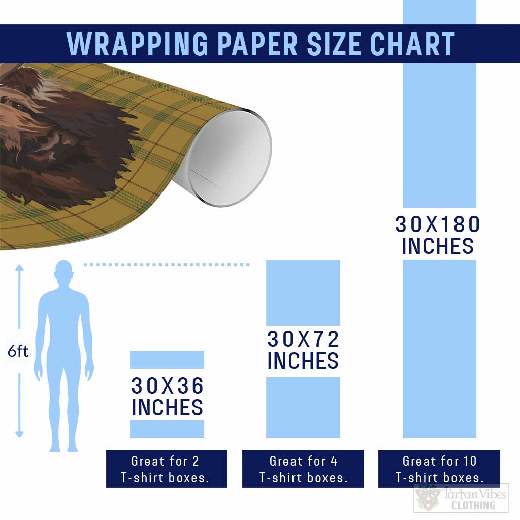 Houston Tartan Crest Wrapping Paper Scotland Heilan Coo Tartan Seamless Style