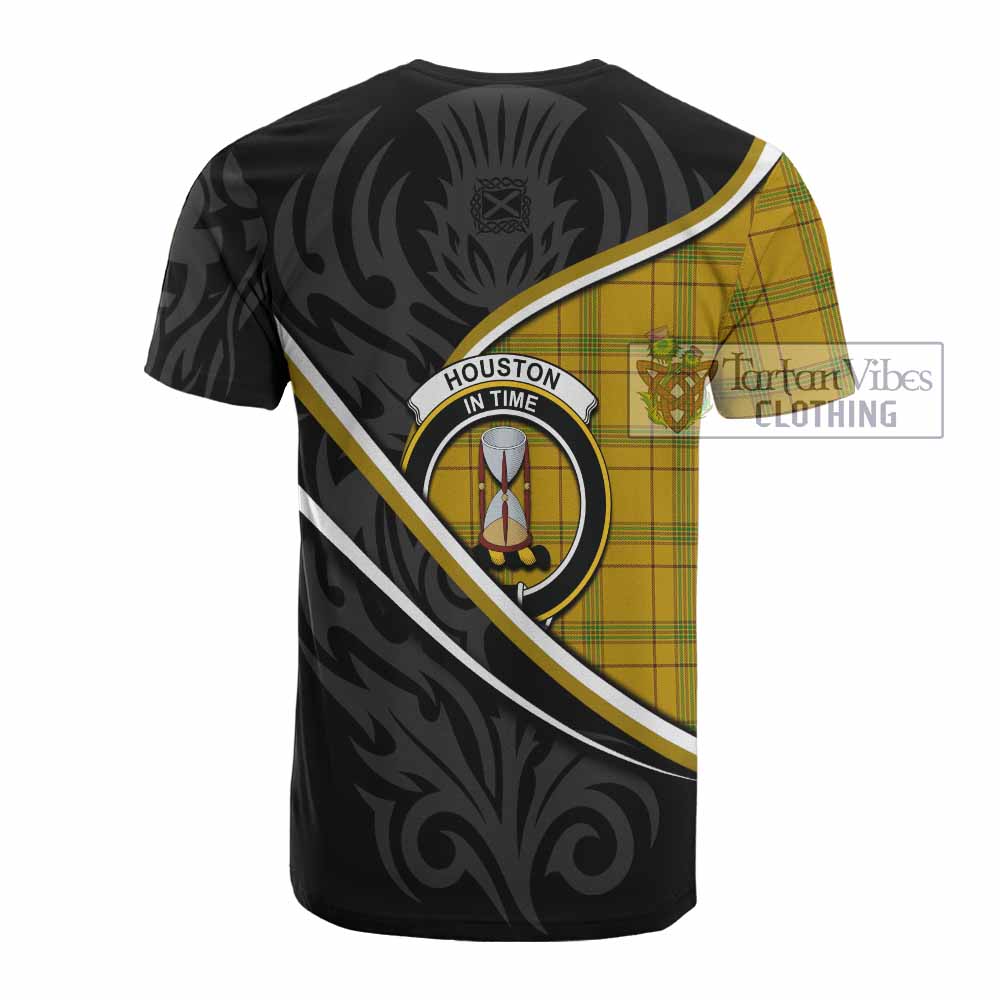 Houston Tartan Family Crest Cotton T-shirt Celtic Scottish Thistle Floral - Tartan Vibes Clothing