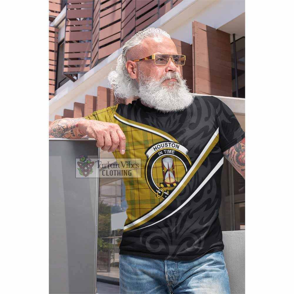 Houston Tartan Family Crest Cotton T-shirt Celtic Scottish Thistle Floral - Tartan Vibes Clothing