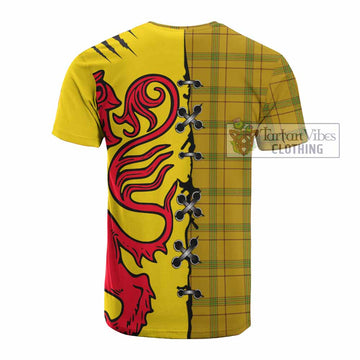 Houston Tartan Family Crest Cotton T-shirt Lion Rampant Honor - Tartan Vibes Clothing