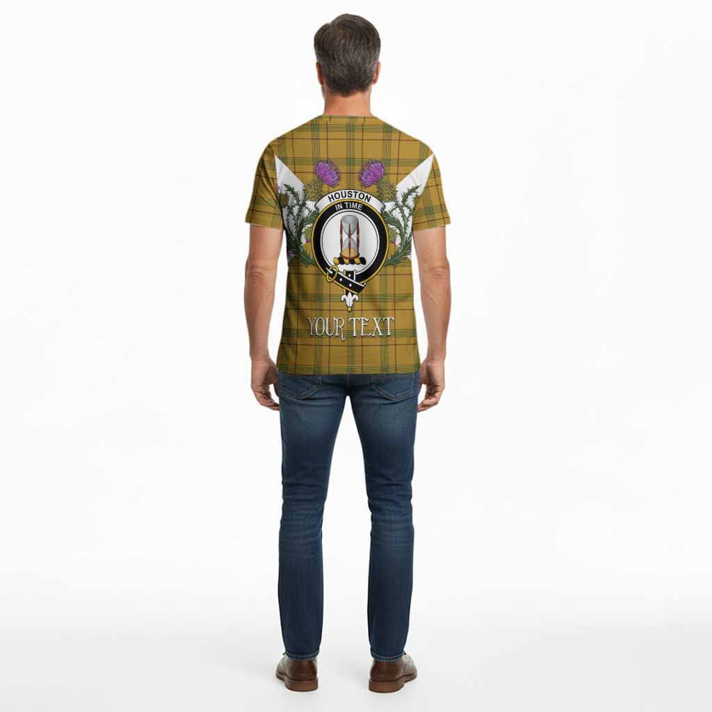 Houston Tartan Family Crest Cotton T-shirt Scottish Burns Night Thistle Floral