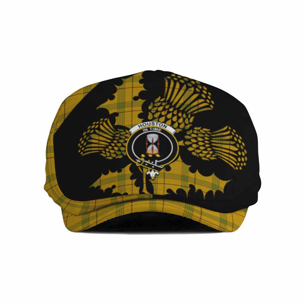 Houston Tartan Family Crest Flat Cap, Jeff Cap Scotland Thistle Floral