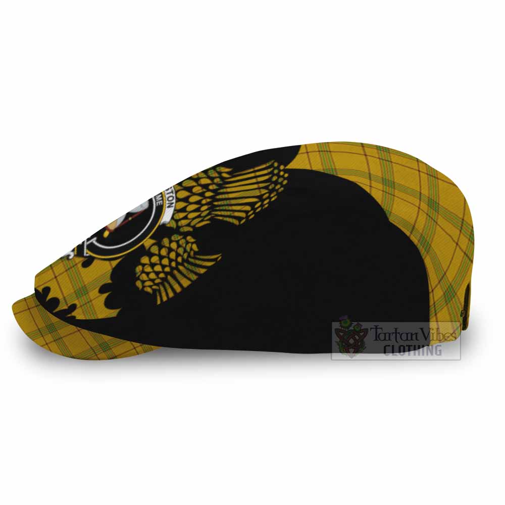Houston Tartan Family Crest Flat Cap, Jeff Cap Scotland Thistle Floral