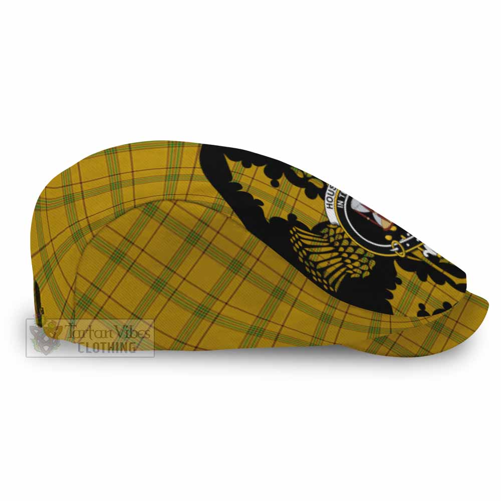 Houston Tartan Family Crest Flat Cap, Jeff Cap Scotland Thistle Floral