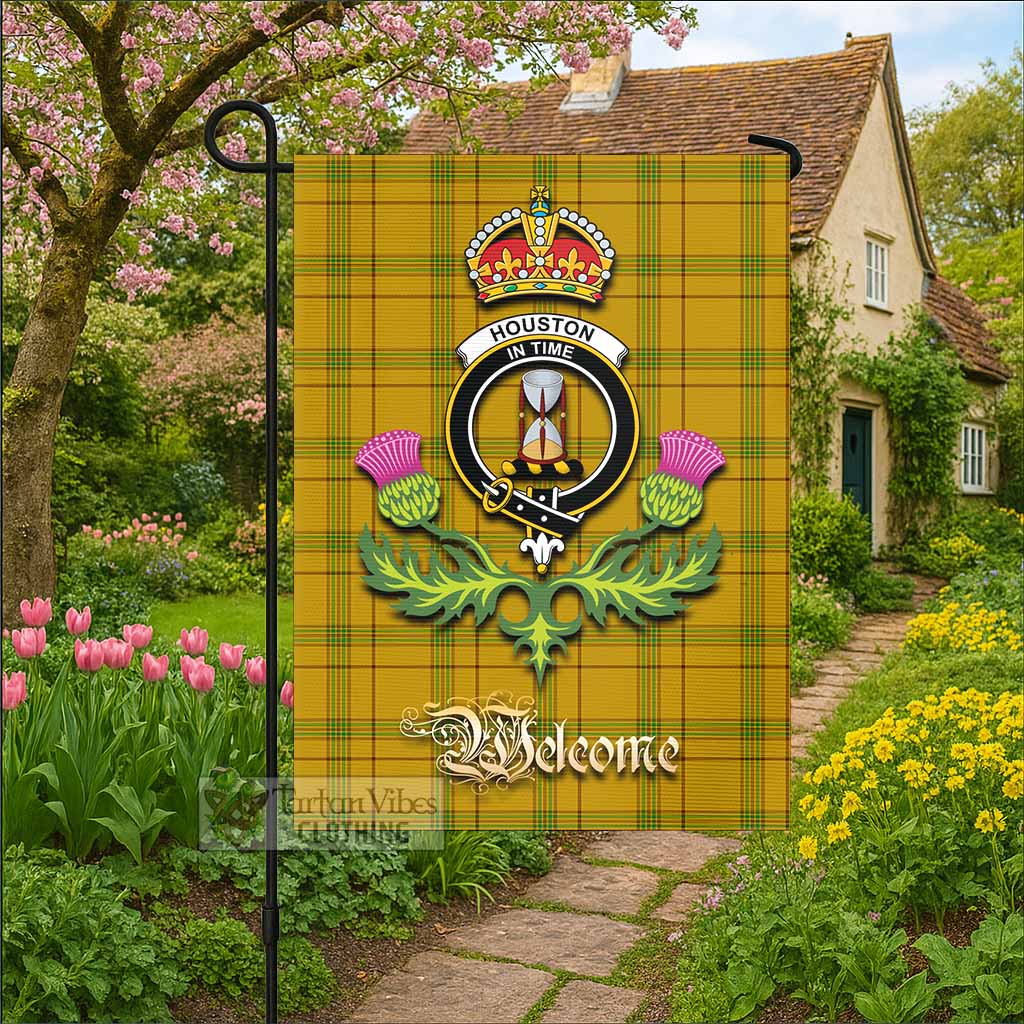Houston Tartan Family Crest Garden Flag Royal Thistle Welcome Style - Tartan Vibes Clothing