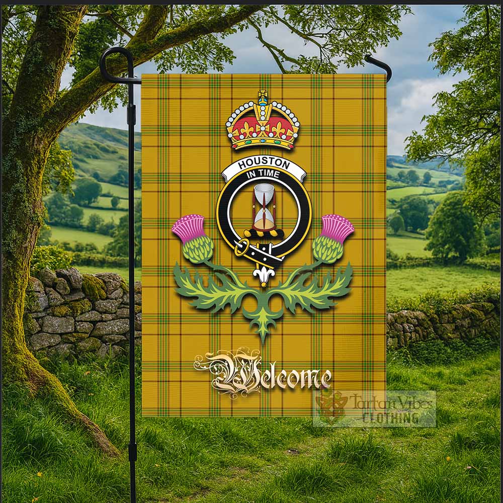 Houston Tartan Family Crest Garden Flag Royal Thistle Welcome Style - Tartan Vibes Clothing