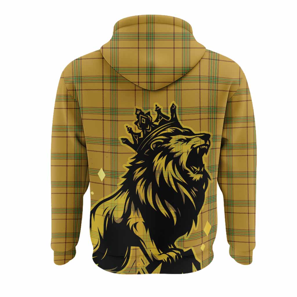 Houston Tartan Family Crest Hoodie Crowned Lion Roaring