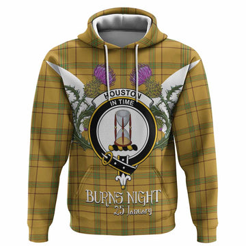 Houston Tartan Family Crest Hoodie Scottish Burns Night Thistle Floral