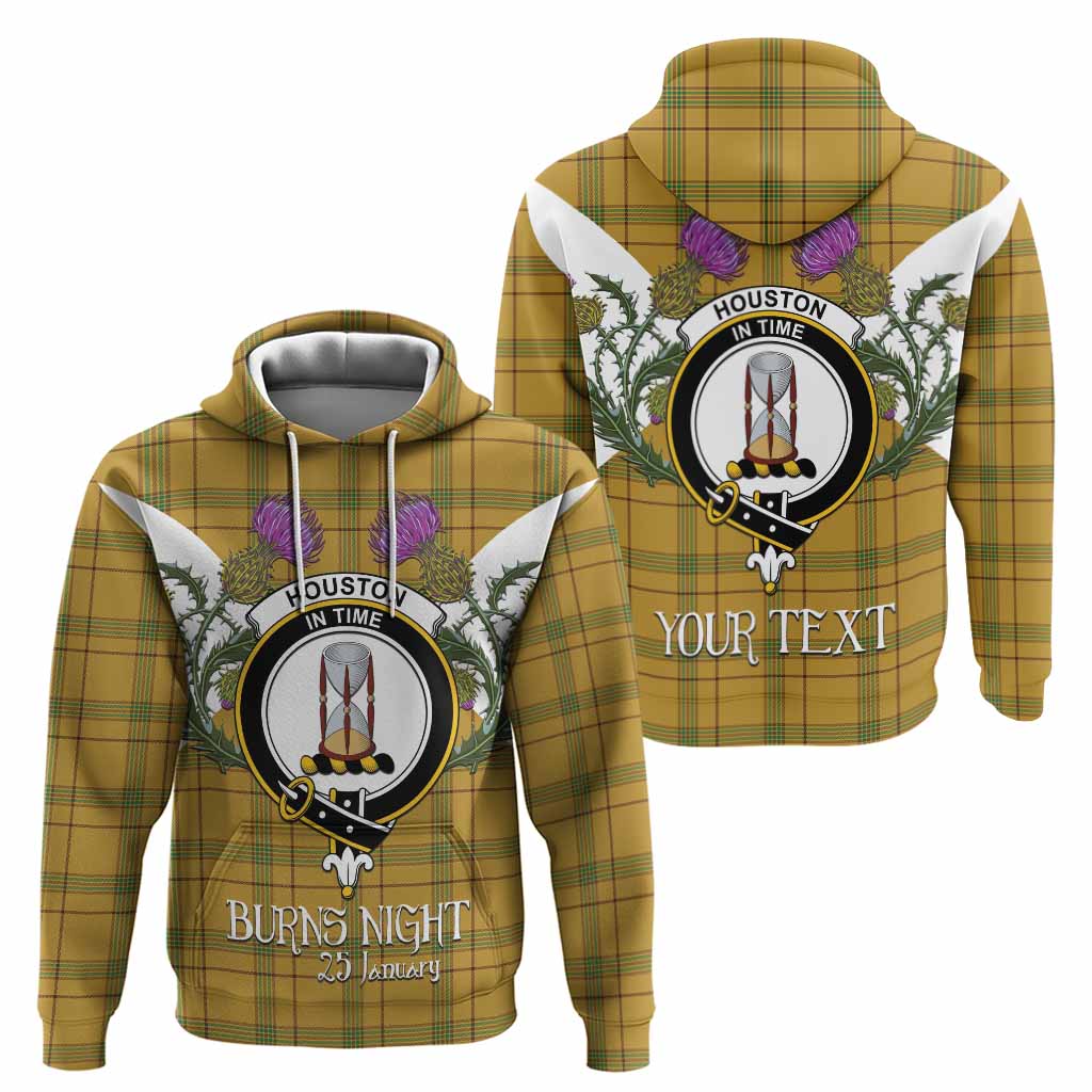 Houston Tartan Family Crest Hoodie Scottish Burns Night Thistle Floral