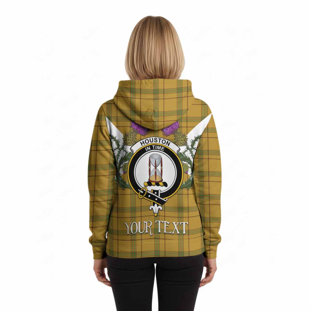 Houston Tartan Family Crest Hoodie Scottish Burns Night Thistle Floral