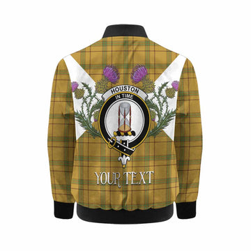 Houston Tartan Family Crest Kid Bomber Jacket Scottish Burns Night Thistle Floral