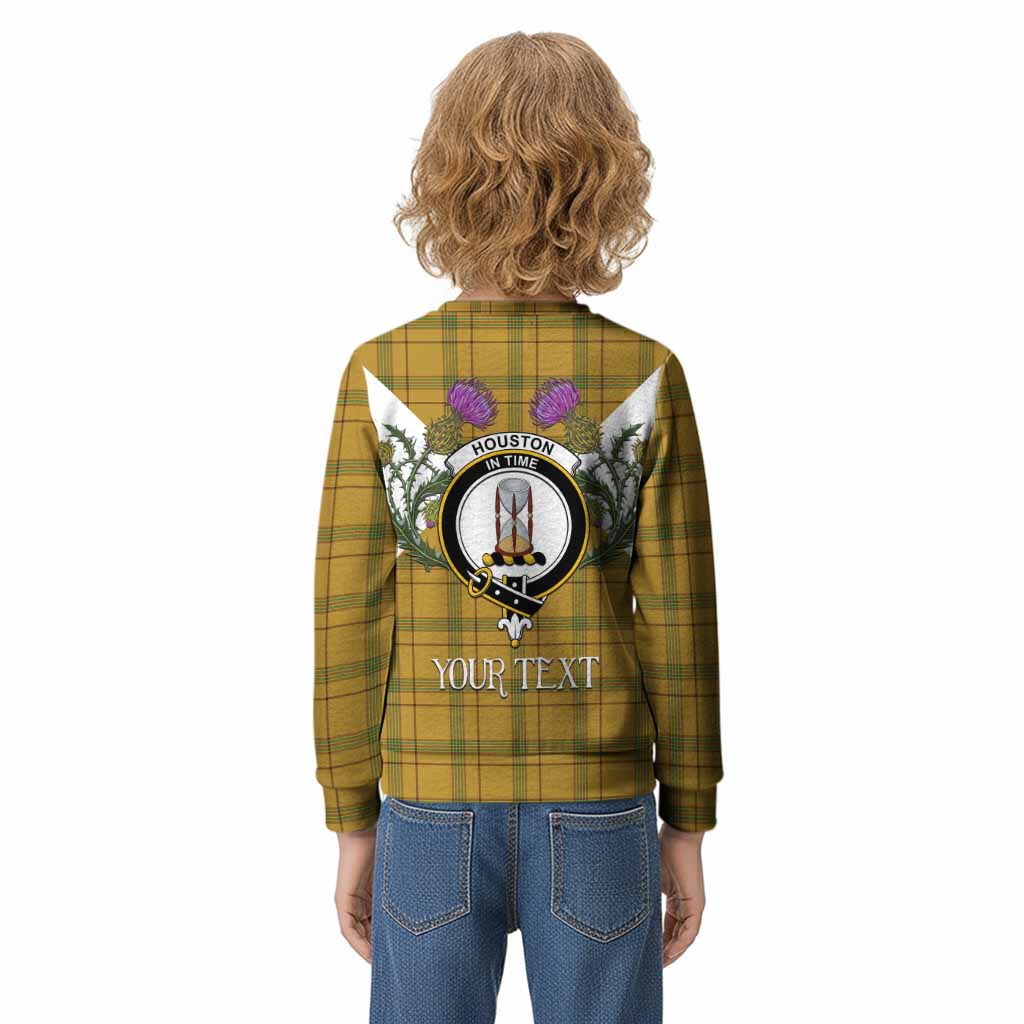Houston Tartan Family Crest Kid Knitted Sweatshirt Scottish Burns Night Thistle Floral