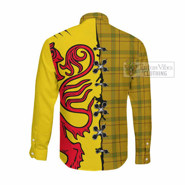 Houston Tartan Family Crest Long Sleeve Button Shirts Lion Rampant Honor - Tartan Vibes Clothing