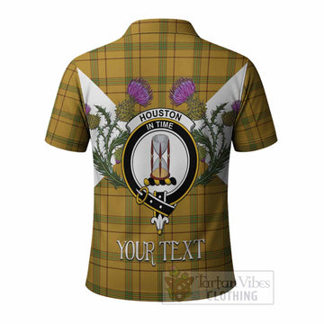 Houston Tartan Family Crest Polo Shirt Scottish Burns Night Thistle Floral