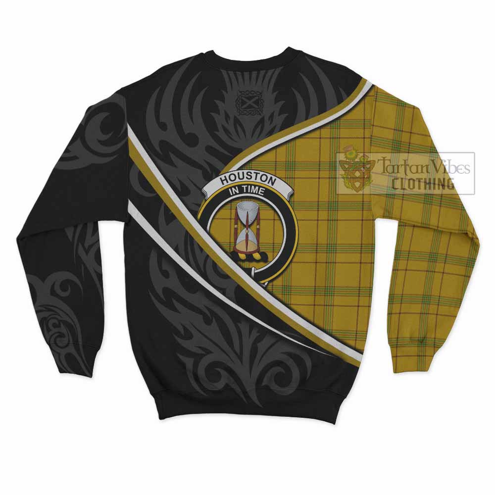 Houston Tartan Family Crest Sweatshirt Celtic Scottish Thistle Floral - Tartan Vibes Clothing
