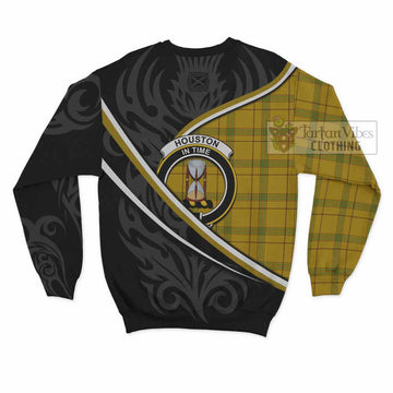 Houston Tartan Family Crest Sweatshirt Celtic Scottish Thistle Floral - Tartan Vibes Clothing