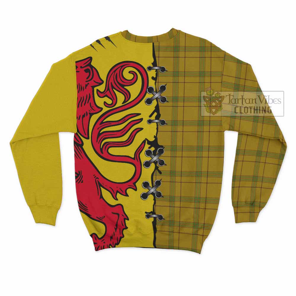 Houston Tartan Family Crest Sweatshirt Lion Rampant Honor - Tartan Vibes Clothing
