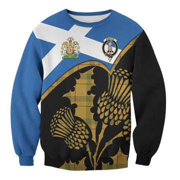 Houston Tartan Family Crest Sweatshirt Scotland Thistle Floral Flag Style