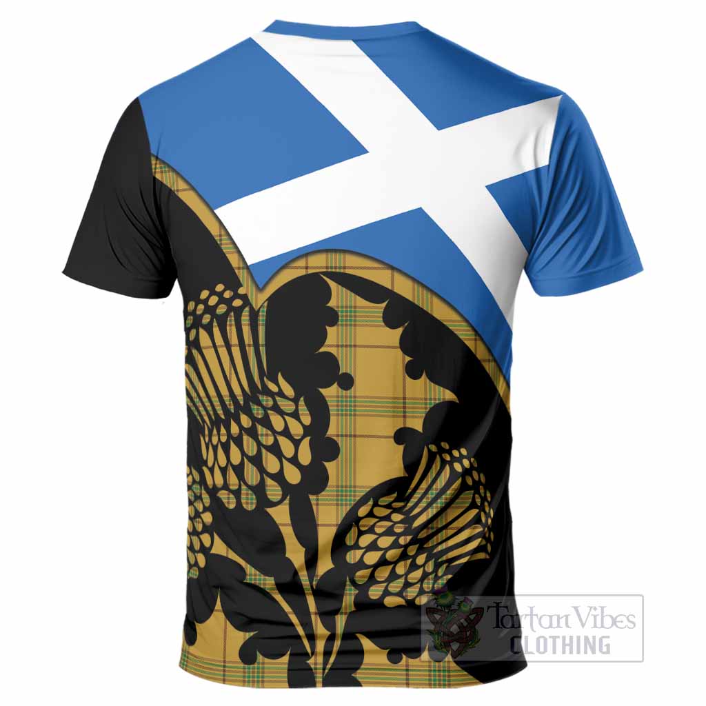 Houston Tartan Family Crest T-Shirt Scotland Thistle Floral Flag Style
