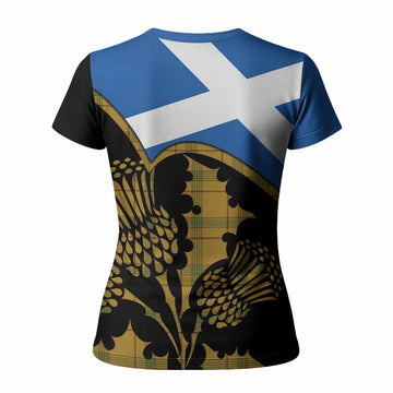 Houston Tartan Family Crest Women T shirt Scotland Thistle Floral Flag Style