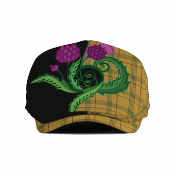 Houston Tartan Flat Cap, Jeff Cap Traditional Scottish Thistle