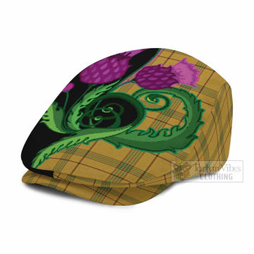 Houston Tartan Flat Cap, Jeff Cap Traditional Scottish Thistle