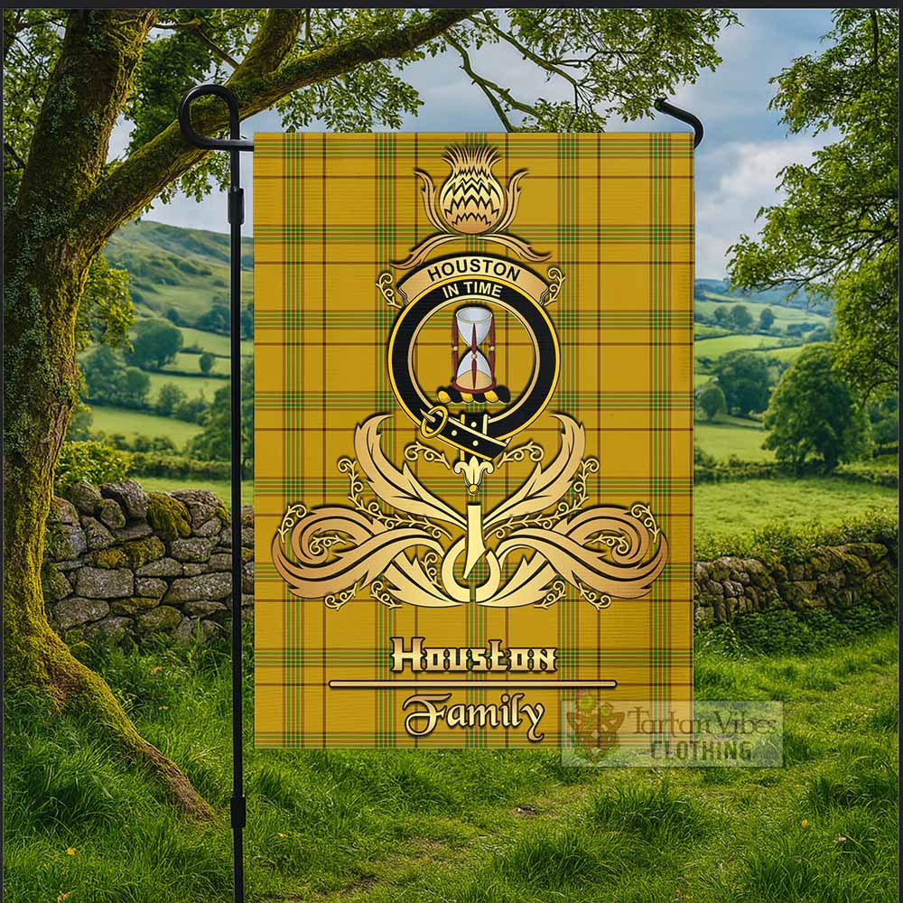 Houston Tartan Garden Flag with Highland Thistle Cherish Family Crest Style - Tartan Vibes Clothing