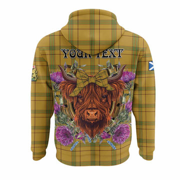 Houston Tartan Hoodie Scottish Thistle Heilan Coo