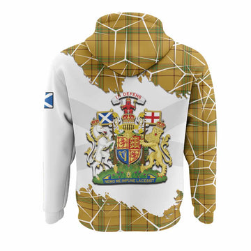 Houston Tartan Hoodie with Family Crest and Lion Rampant Grunge Style