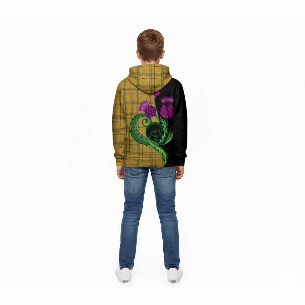 Houston Tartan Kid Hoodie Traditional Scottish Thistle